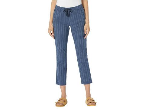 L.l.bean Lakewashed Chino Pull-on Chambray Stripe Pants Ankle, Women's Casual Pants